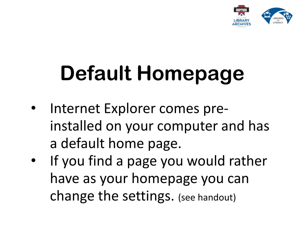 default homepage