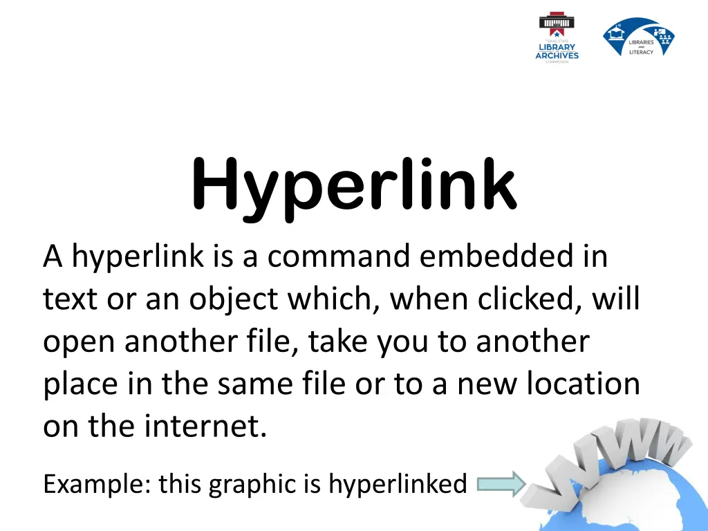 hyperlink a hyperlink is a command embedded 1