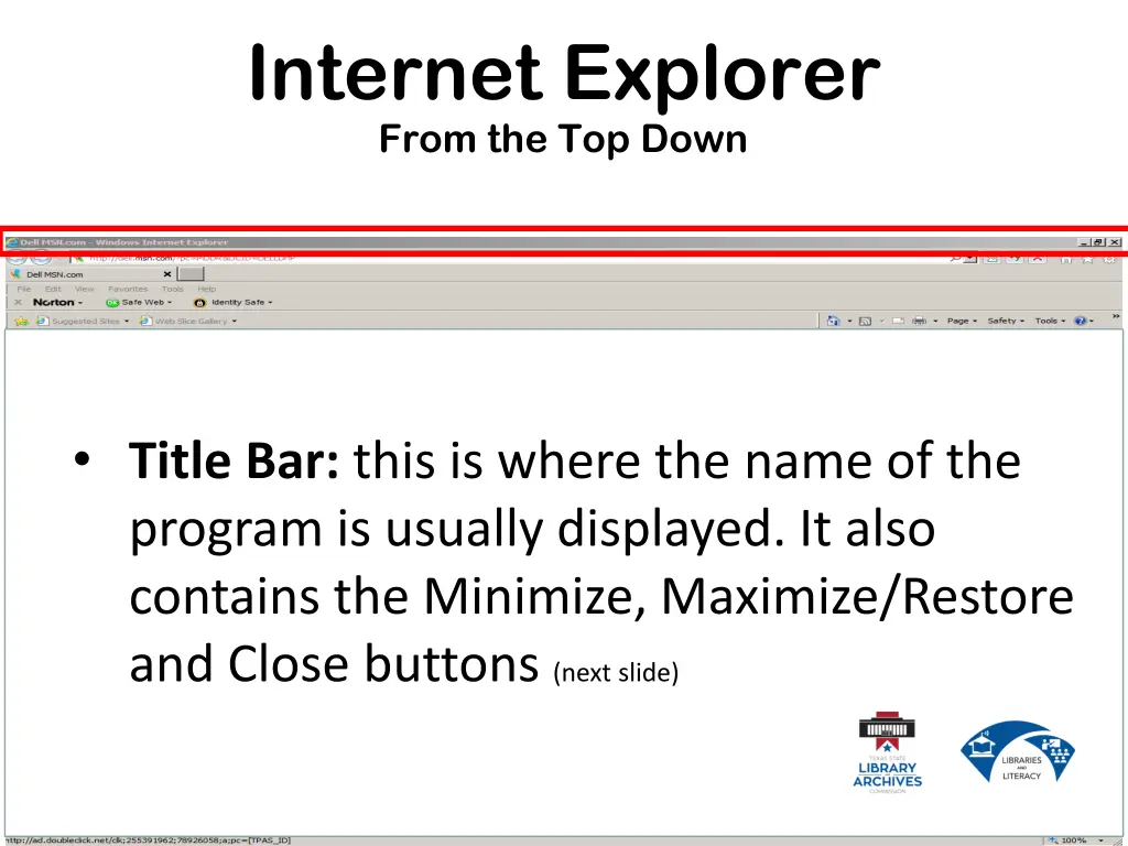 internet explorer from the top down