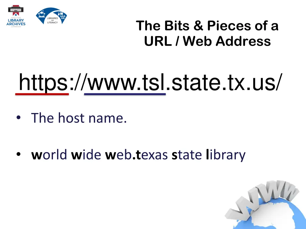 the bits pieces of a url web address 1