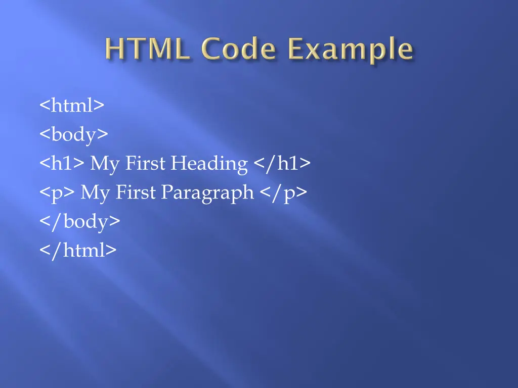 html body h1 my first heading h1 p my first