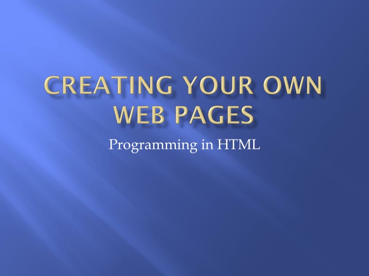 programming in html