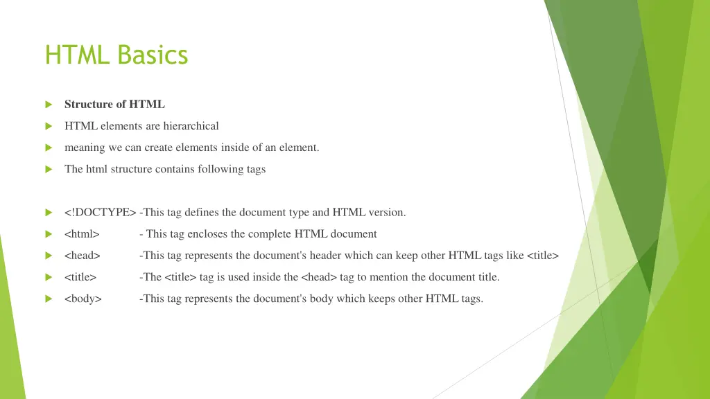 html basics