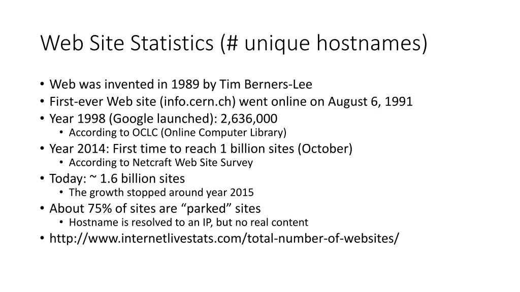 web site statistics unique hostnames