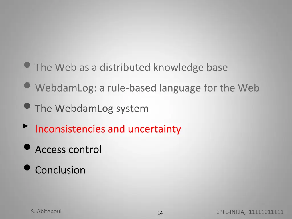 the web as a distributed knowledge base webdamlog 1