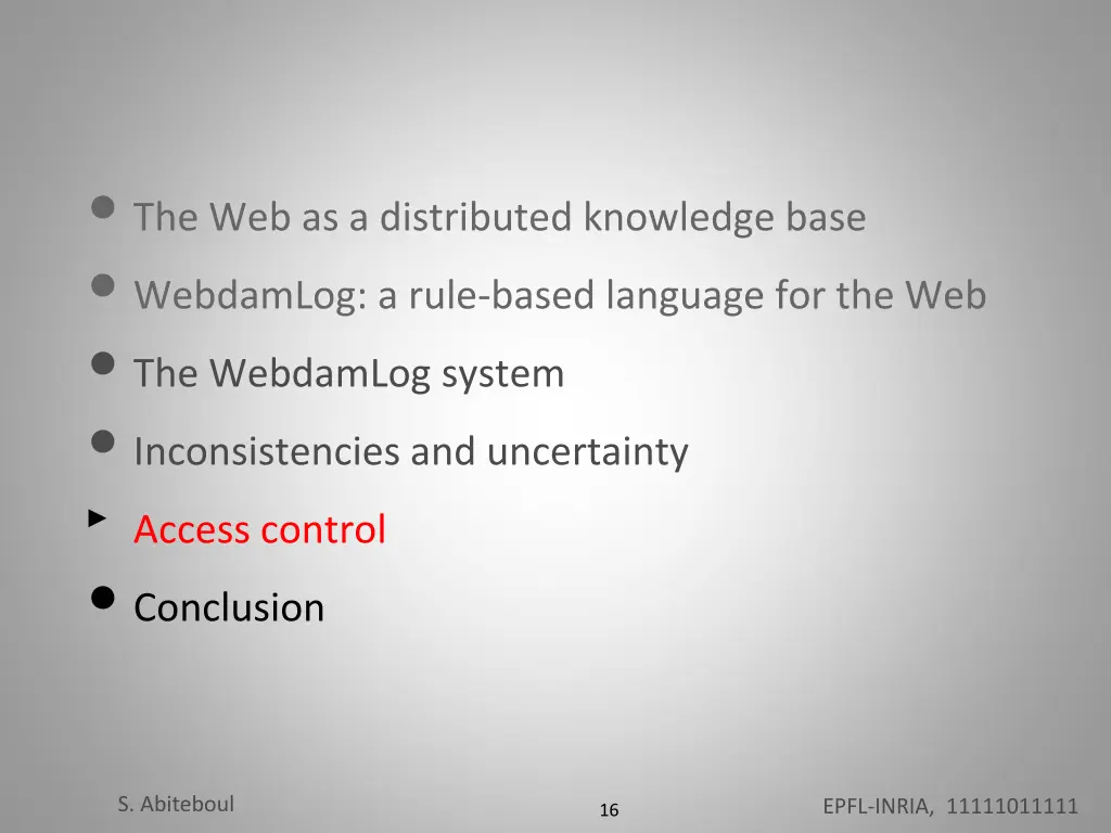 the web as a distributed knowledge base webdamlog 2