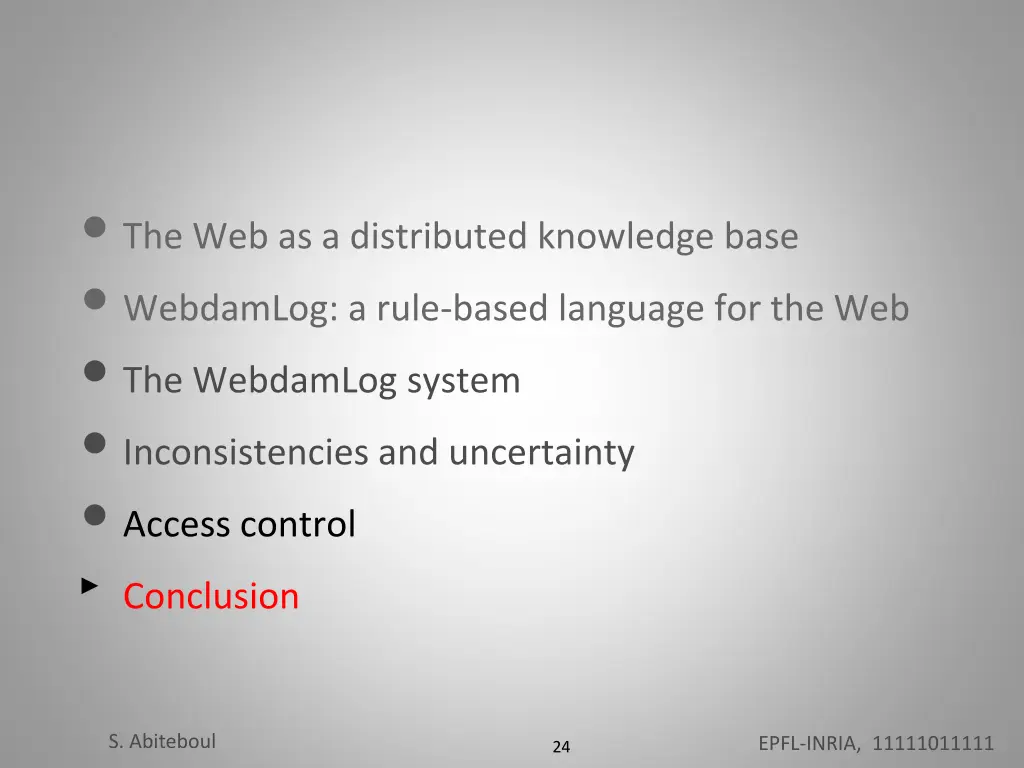 the web as a distributed knowledge base webdamlog 3