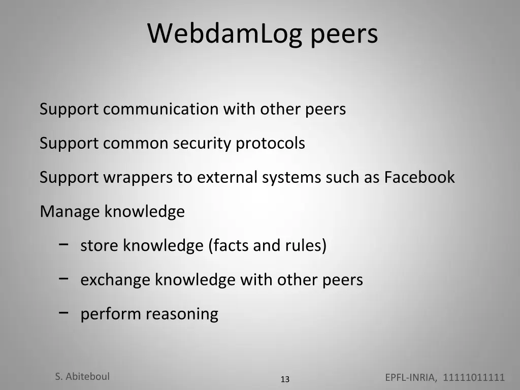 webdamlog peers