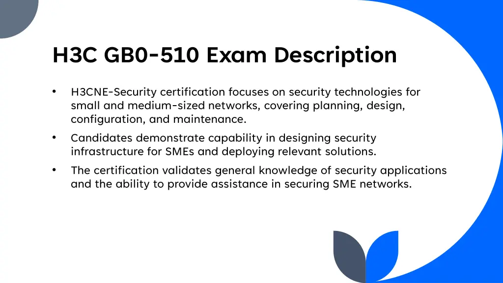 h3c gb0 510 exam description