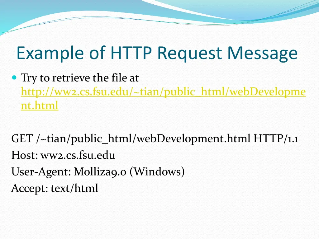 example of http request message