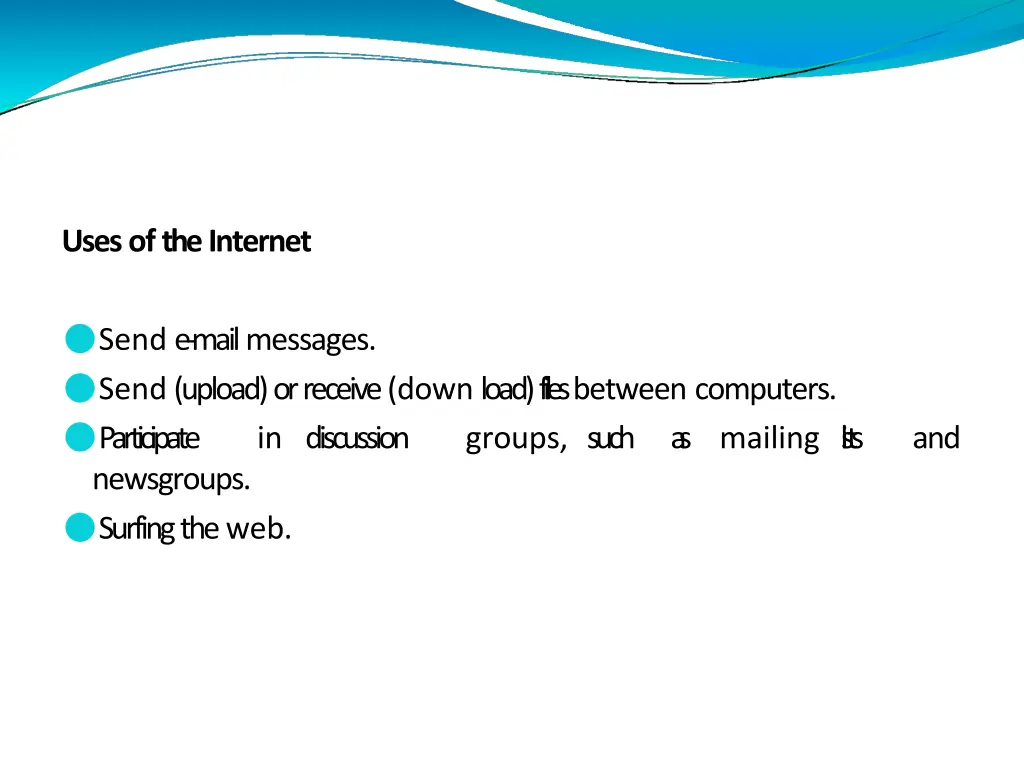 uses of the internet