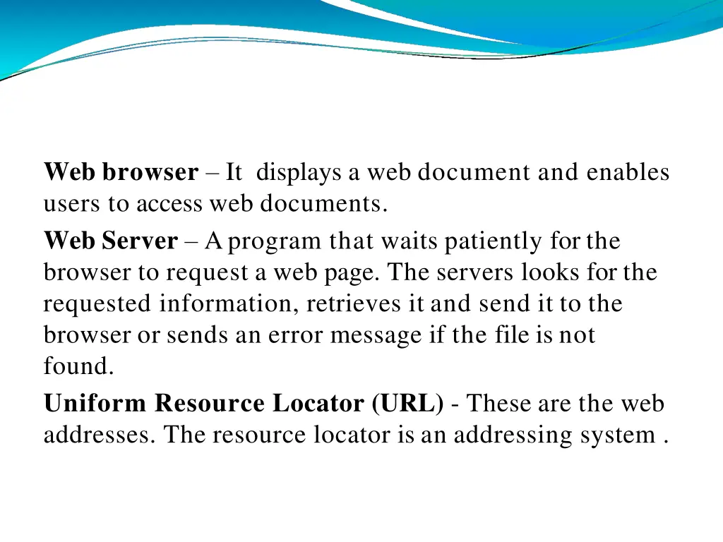 web browser it displays a web document