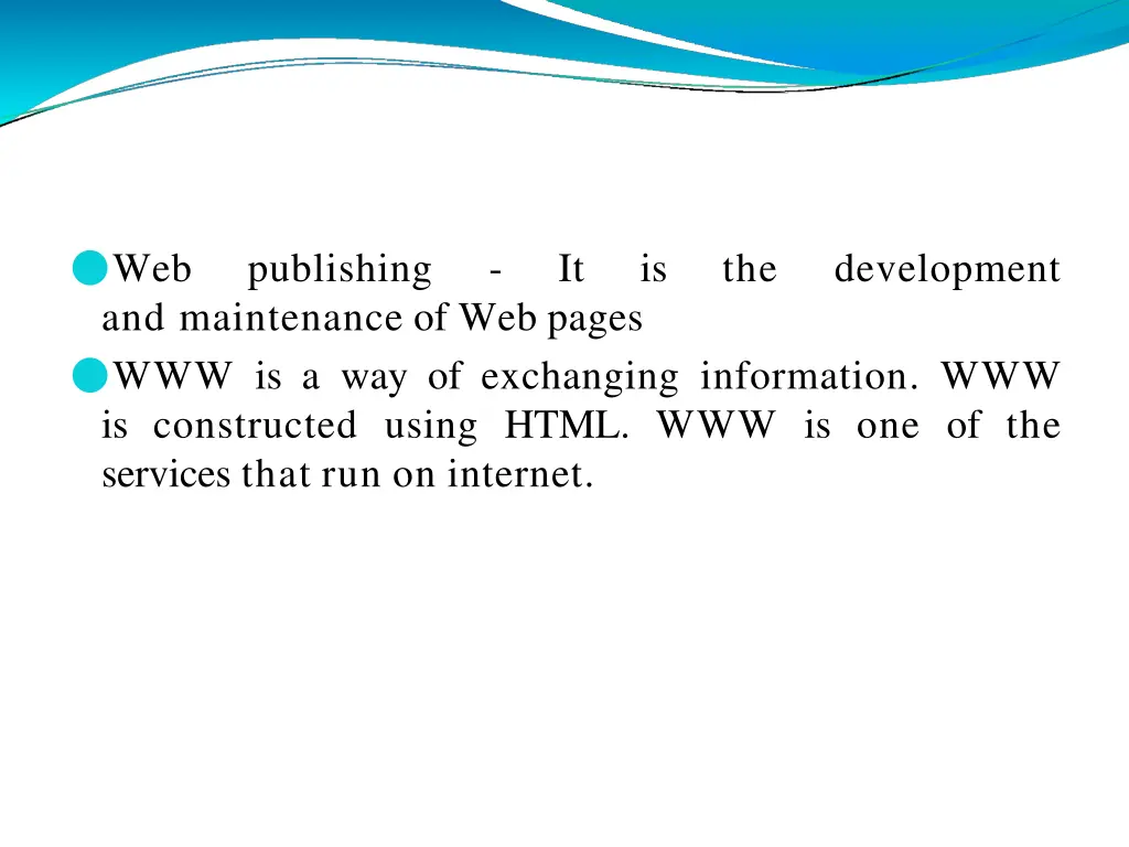 web publishing it is the development