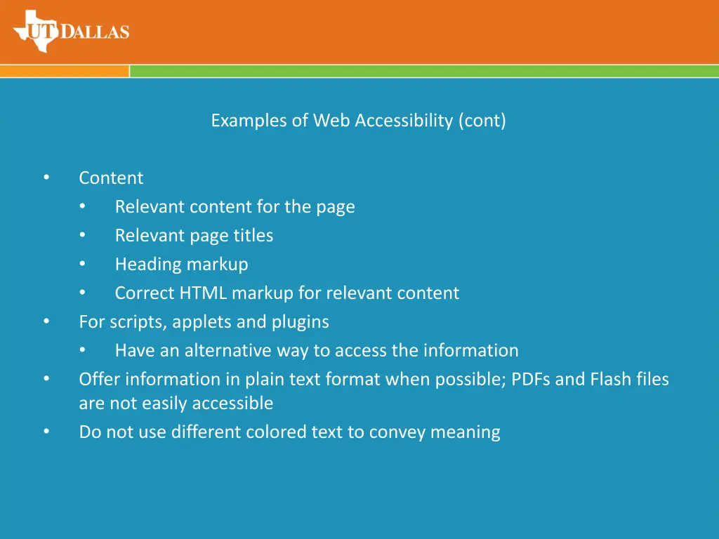 examples of web accessibility cont