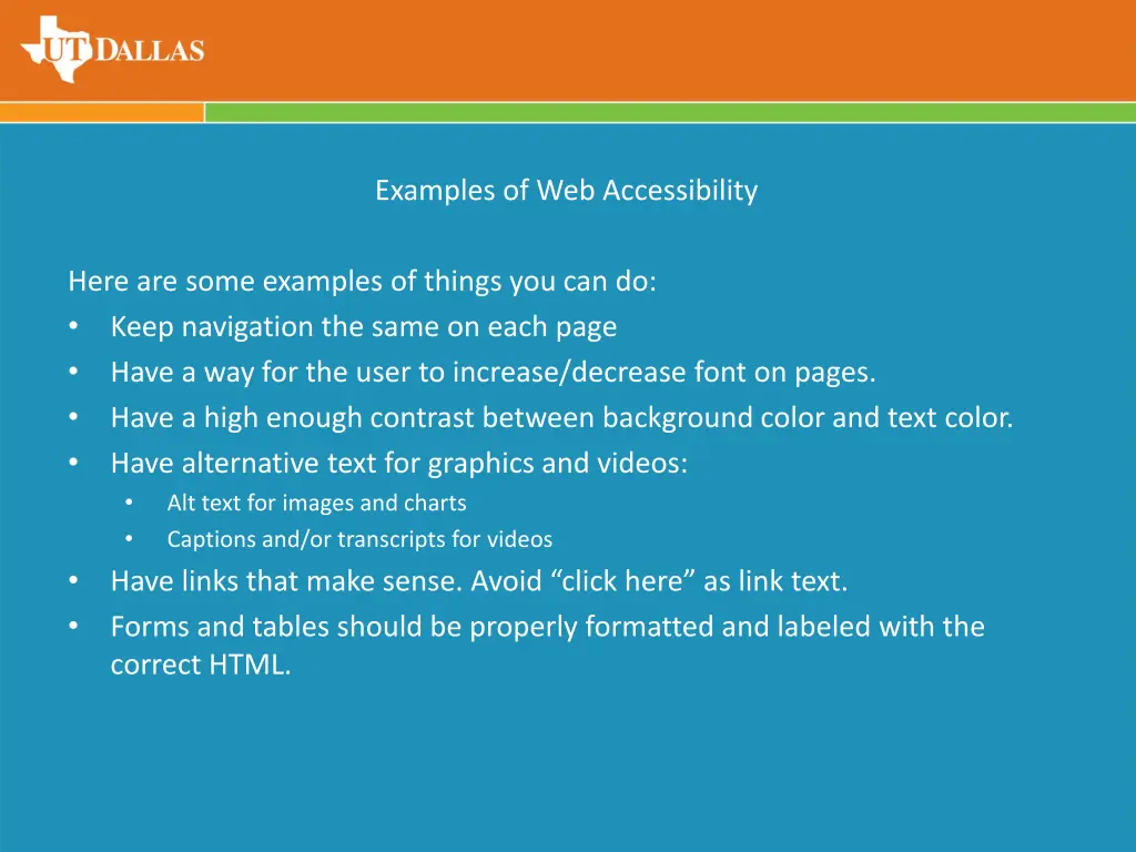 examples of web accessibility