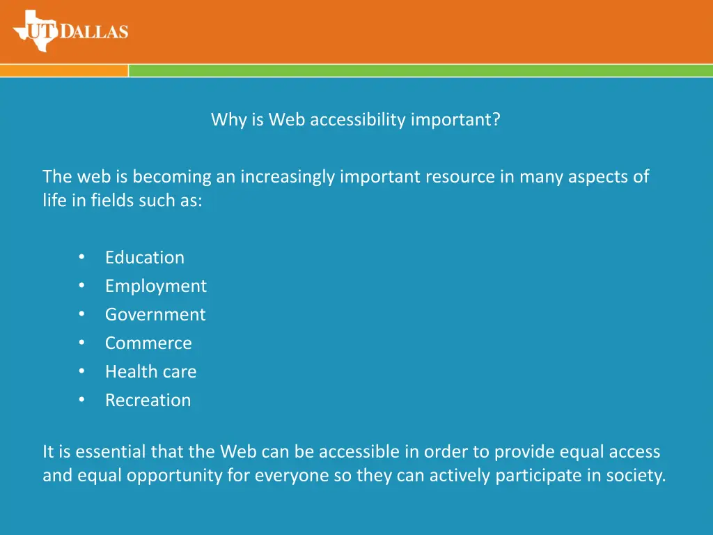 why is web accessibility important