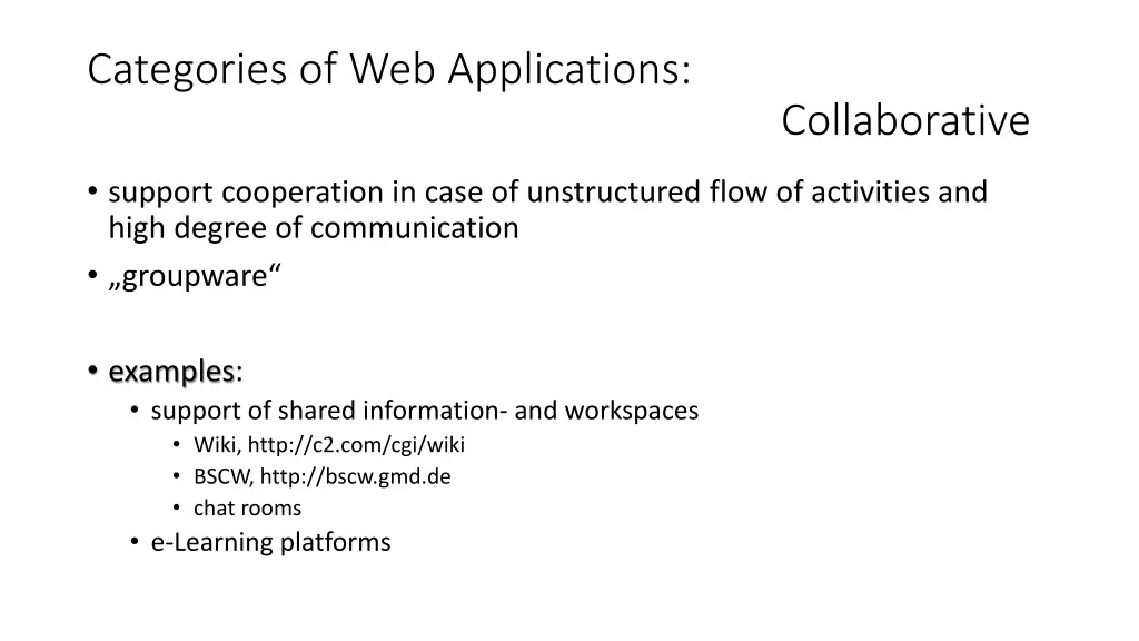 categories of web applications 6