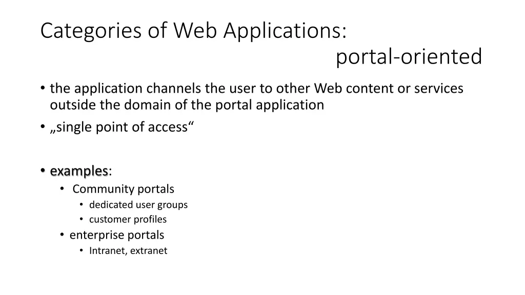 categories of web applications 7