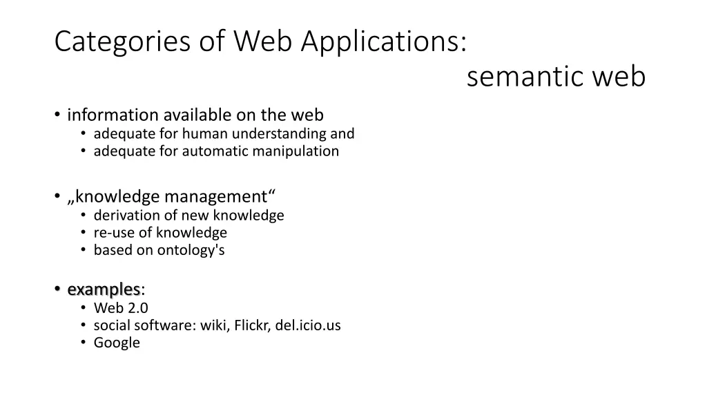 categories of web applications 9