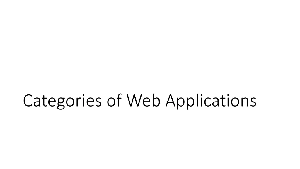 categories of web applications