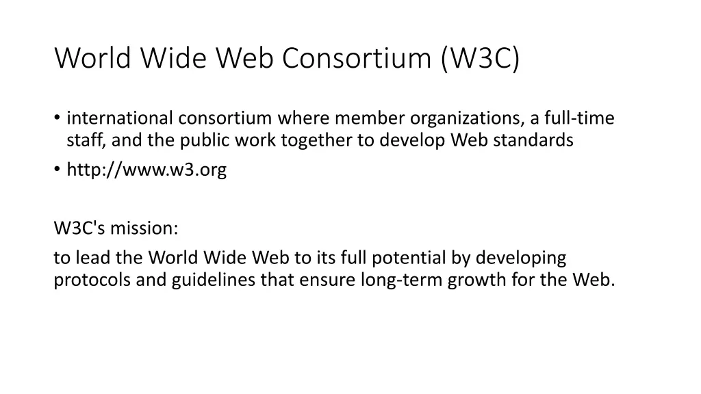 world wide web consortium w3c