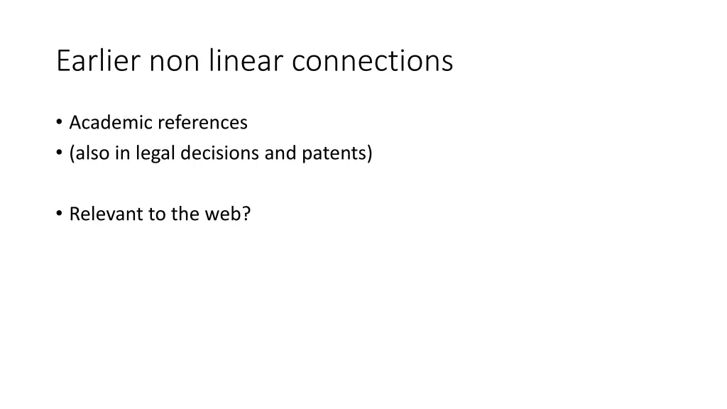 earlier non linear connections