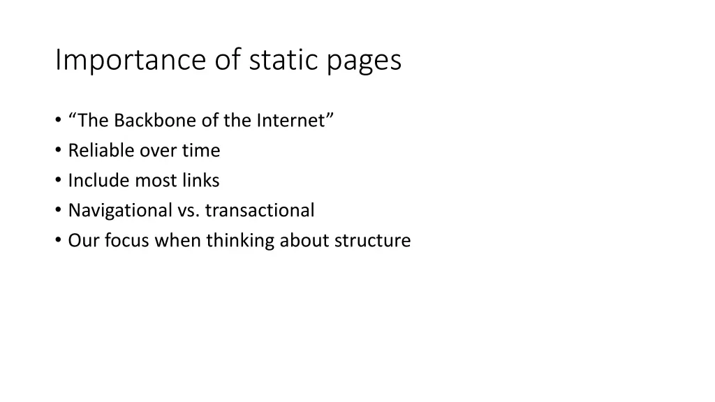 importance of static pages