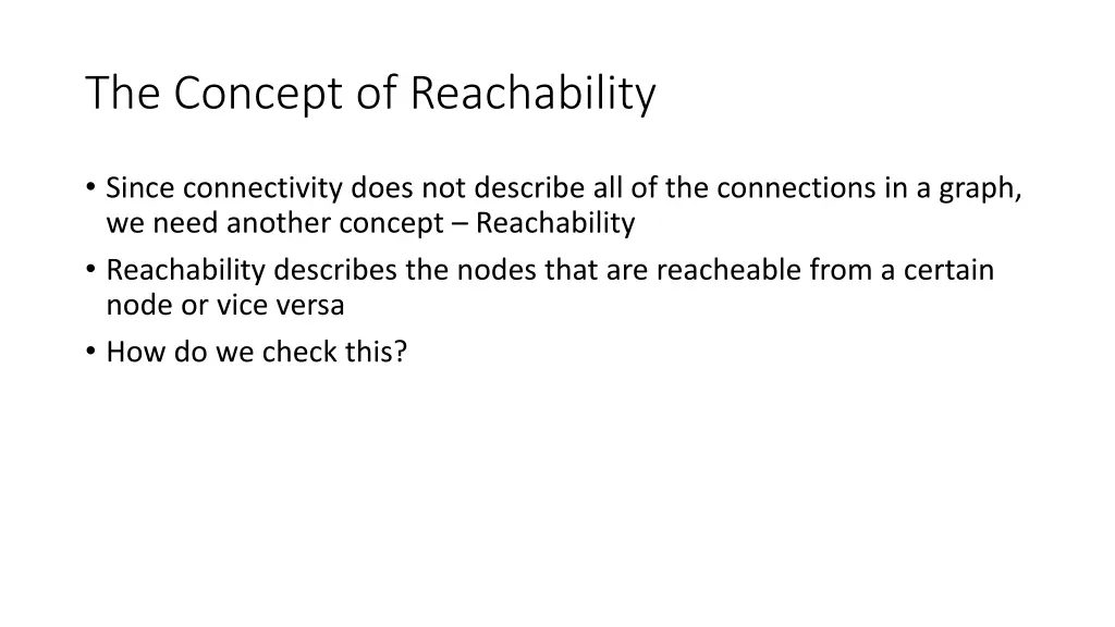 the concept of reachability