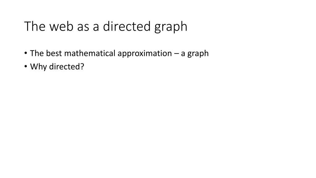 the web as a directed graph