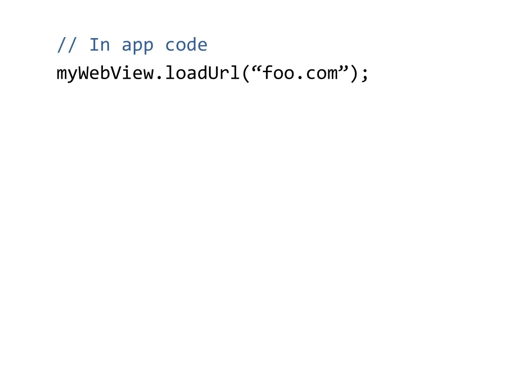 in app code mywebview loadurl foo com