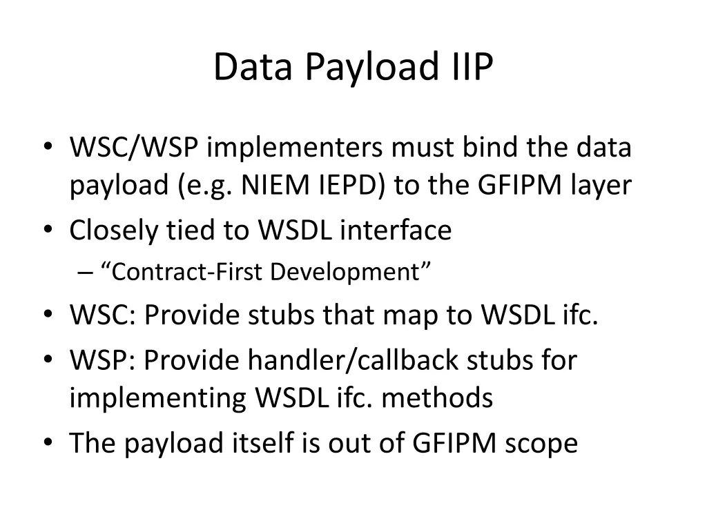 data payload iip