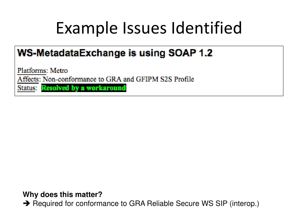 example issues identified 4