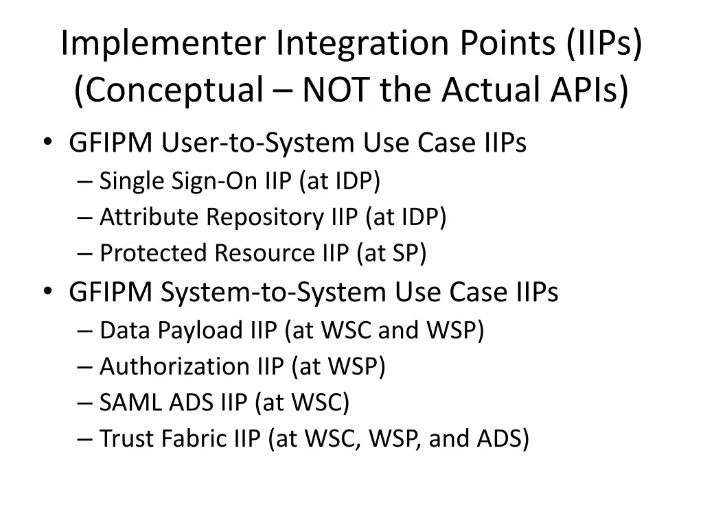 implementer integration points iips conceptual