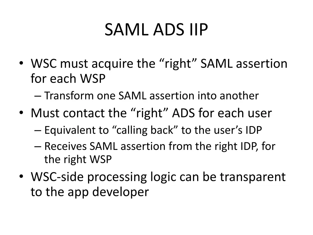 saml ads iip