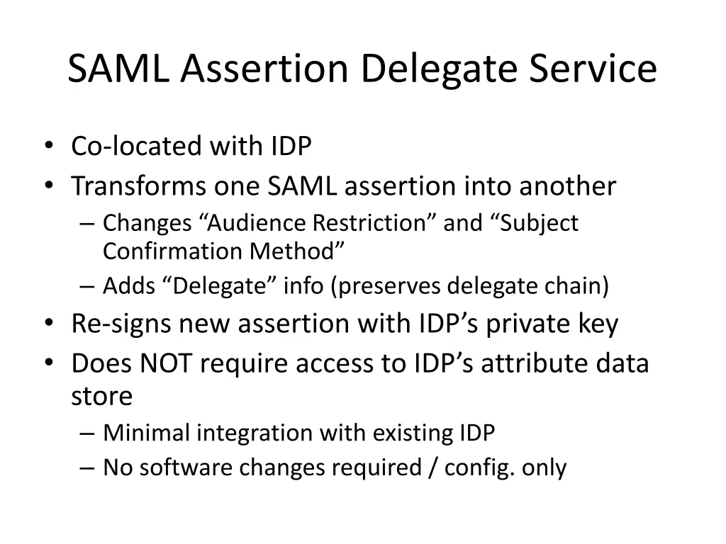 saml assertion delegate service