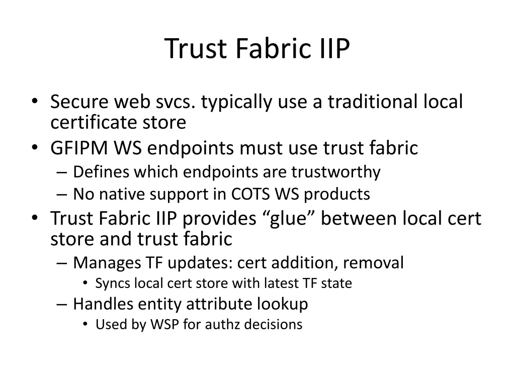 trust fabric iip