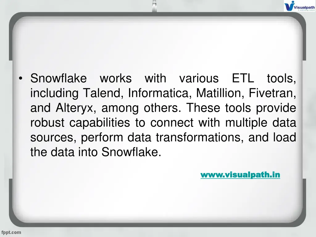 snowflake including talend informatica matillion