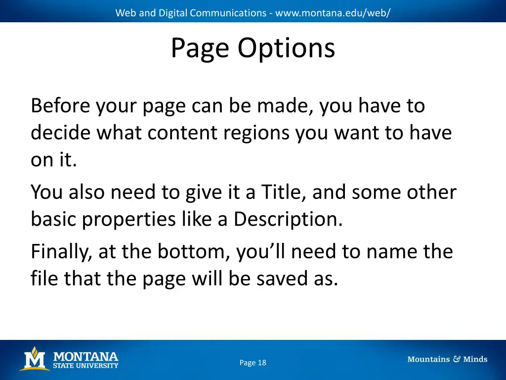 web and digital communications www montana edu web 16