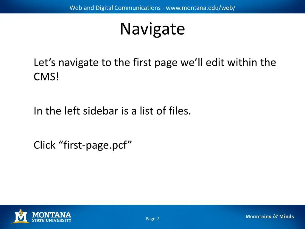 web and digital communications www montana edu web 5