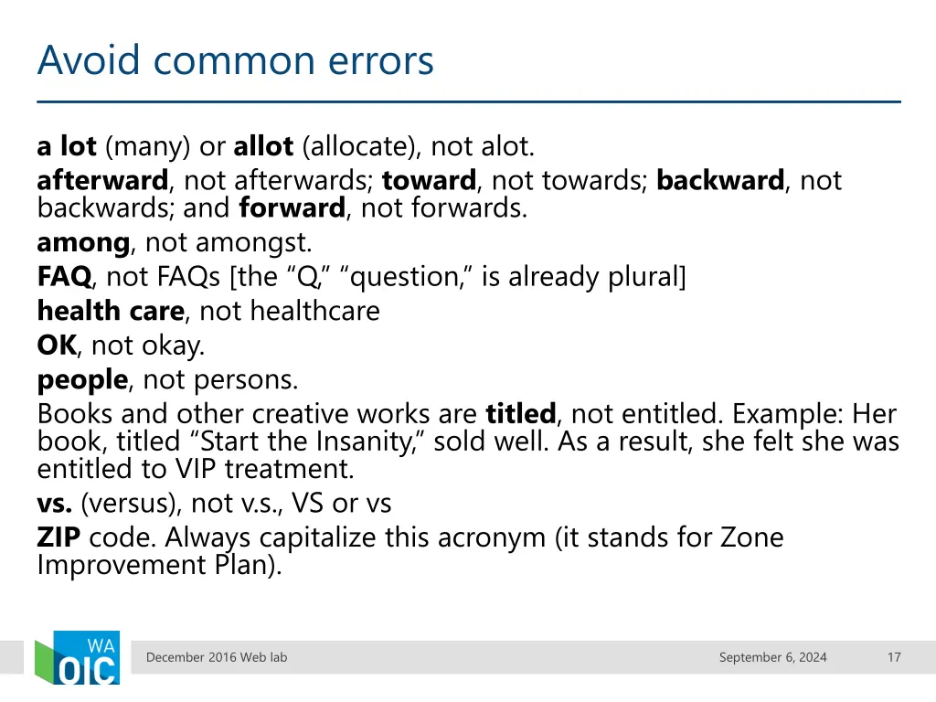 avoid common errors