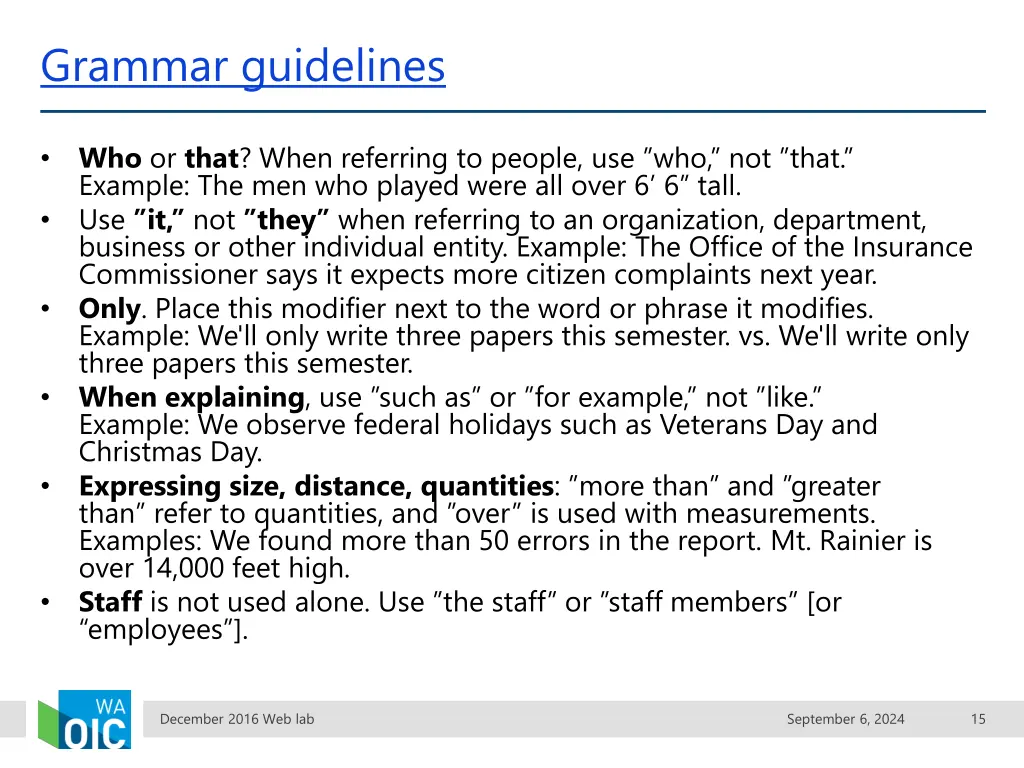 grammar guidelines