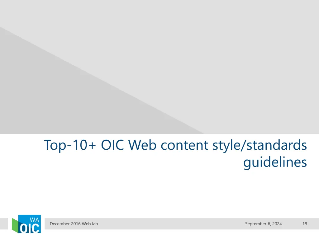 top 10 oic web content style standards