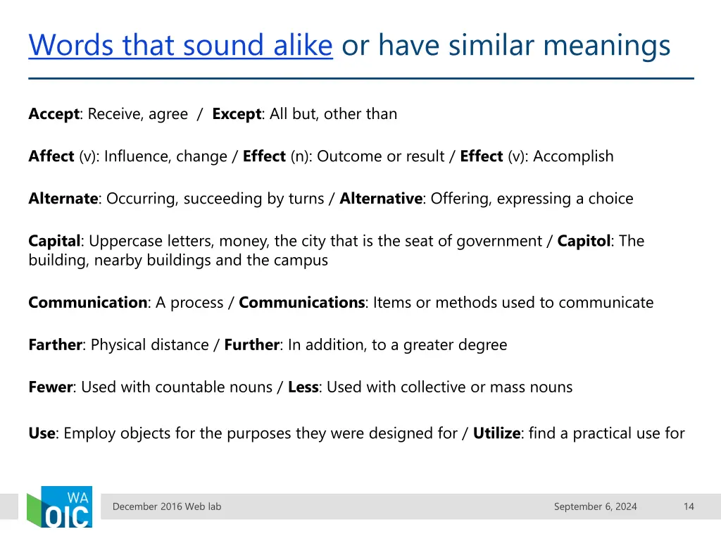 words that sound alike or have similar meanings