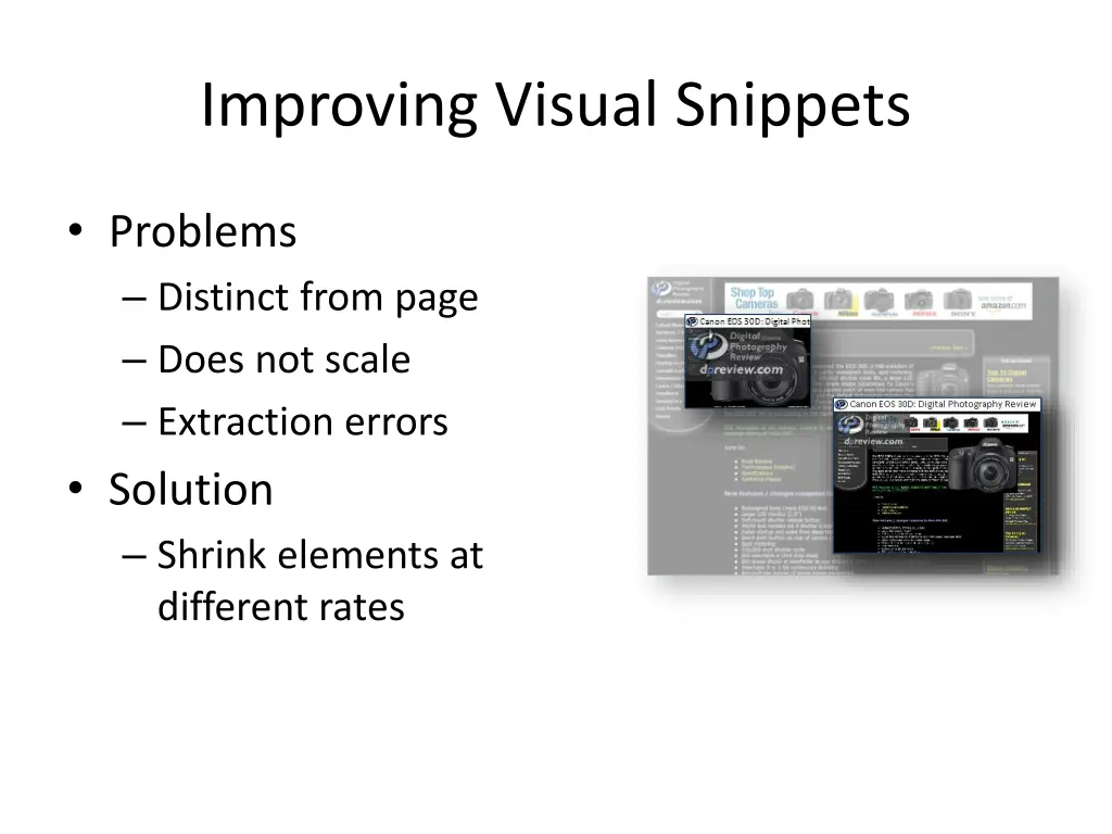 improving visual snippets