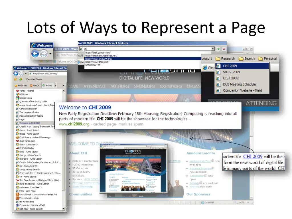 lots of ways to represent a page