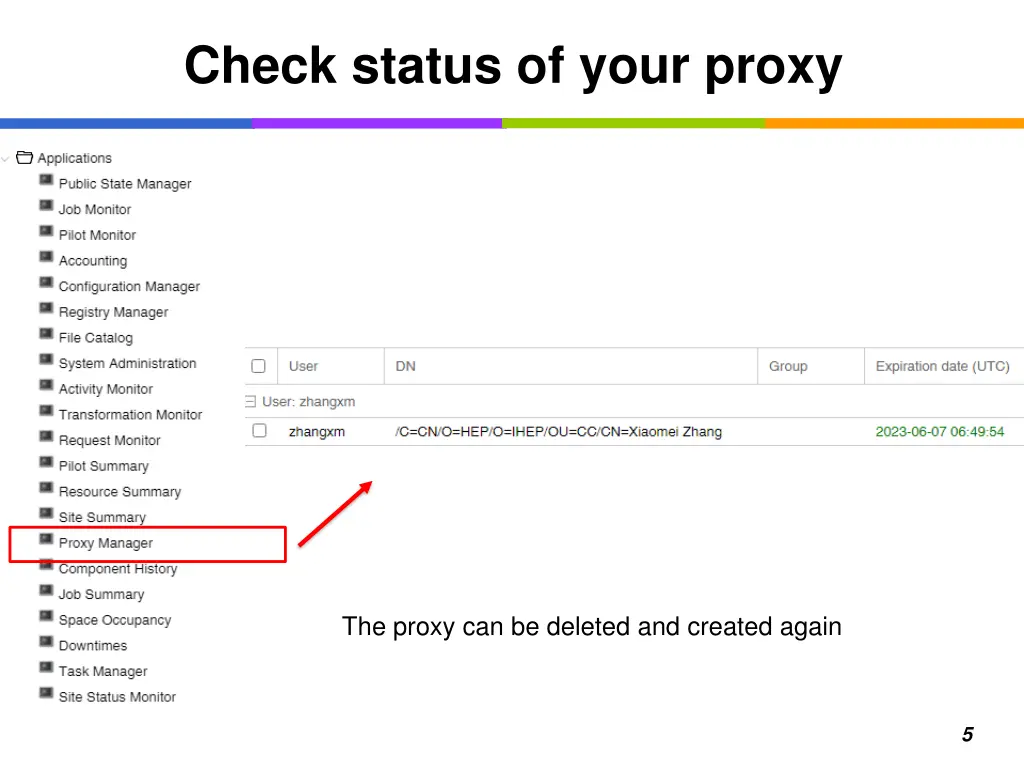 check status of your proxy