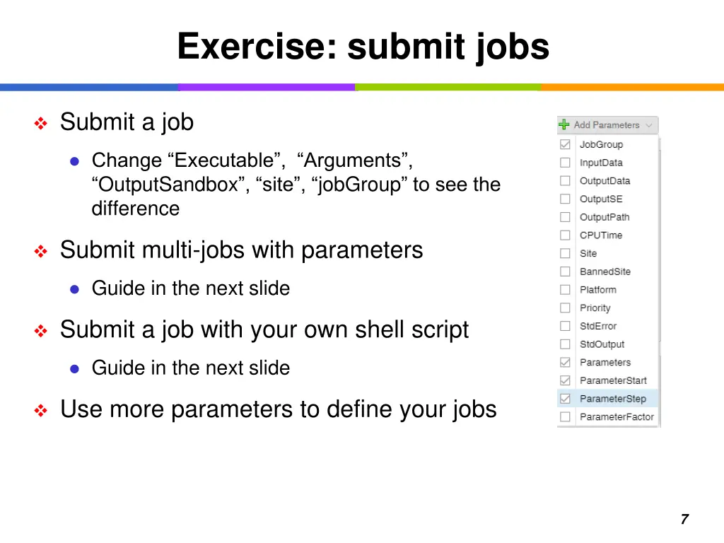 exercise submit jobs