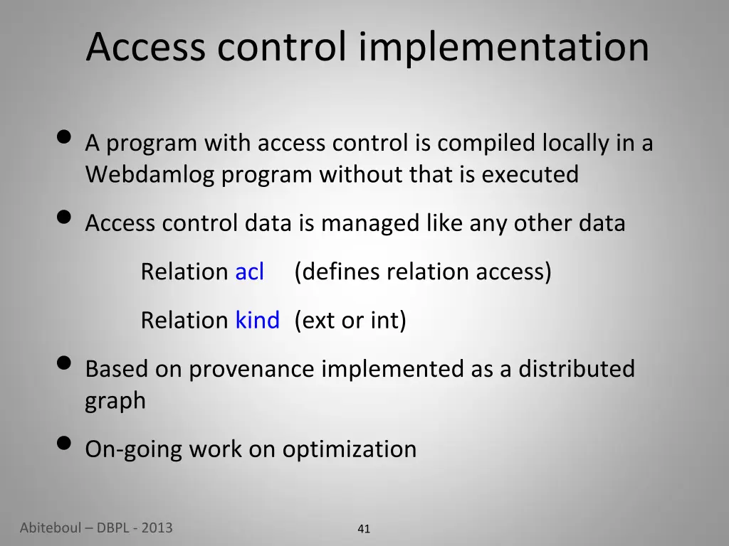 access control implementation