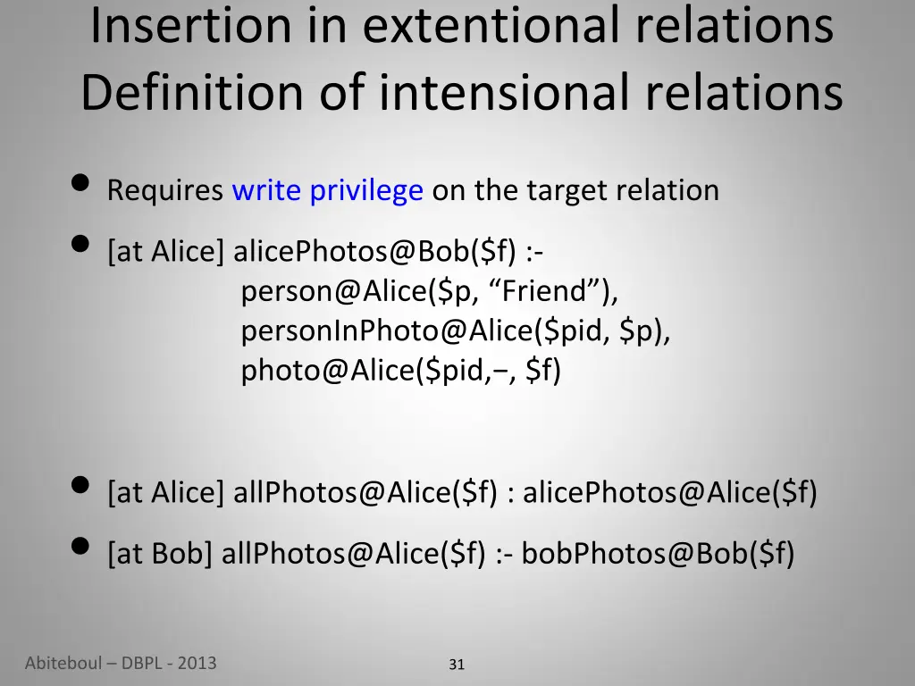 insertion in extentional relations definition