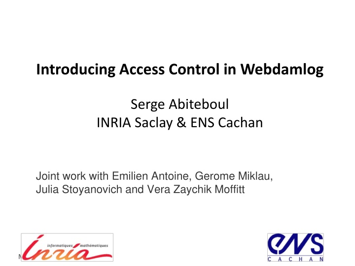 introducing access control in webdamlog